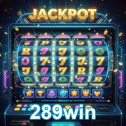 Imagem de uma máquina de caça-níqueis, representando jogos de slots no 289win, site de apostas online.